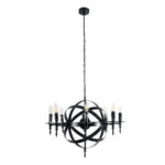 GLOBOSTAR® ESTELLE 01003 Vintage Κρεμαστό Φωτιστικό Οροφής με Ντουί 8 x E14 AC 220-240V IP20 - Μαύρο - Μ65 x Π65 x Y50cm - Image 4