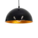 GLOBOSTAR® MEDEA 01004 Μοντέρνο Κρεμαστό Φωτιστικό Οροφής με Ντουί 1 x E27 AC 220-240V IP20 - Μαύρο & Χρυσό - Μ30 x Π30 x Υ16cm - Image 2