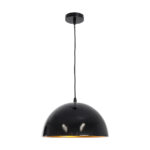 GLOBOSTAR® MEDEA 01004 Μοντέρνο Κρεμαστό Φωτιστικό Οροφής με Ντουί 1 x E27 AC 220-240V IP20 - Μαύρο & Χρυσό - Μ30 x Π30 x Υ16cm - Image 4