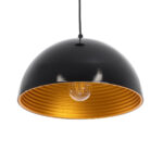 GLOBOSTAR® MEDEA 01004 Μοντέρνο Κρεμαστό Φωτιστικό Οροφής με Ντουί 1 x E27 AC 220-240V IP20 - Μαύρο & Χρυσό - Μ30 x Π30 x Υ16cm - Image 6