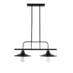 GLOBOSTAR® REGAL 01007 Vintage Φωτιστικό Οροφής με Ντουί 2 x E27 AC 220-240V IP20 - Μαύρο - Μ67 x Π26 x Υ85cm - Image 4