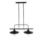GLOBOSTAR® REGAL 01007 Vintage Φωτιστικό Οροφής με Ντουί 2 x E27 AC 220-240V IP20 - Μαύρο - Μ67 x Π26 x Υ85cm - Image 5