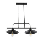 GLOBOSTAR® REGAL 01007 Vintage Φωτιστικό Οροφής με Ντουί 2 x E27 AC 220-240V IP20 - Μαύρο - Μ67 x Π26 x Υ85cm - Image 6
