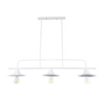 GLOBOSTAR® REGAL 01010 Vintage Φωτιστικό Οροφής με Ντουί 3 x E27 AC 220-240V IP20 - Λευκό - Μ110 x Π26 x Υ75cm - Image 2