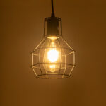 GLOBOSTAR® CAGE 01017 Vintage Κρεμαστό Φωτιστικό Οροφής με Ντουί 1 x E27 AC 220-240V IP20 - Μαύρο - Μ15 x Π15 x Υ20cm - Image 3