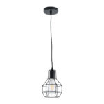 GLOBOSTAR® CAGE 01017 Vintage Κρεμαστό Φωτιστικό Οροφής με Ντουί 1 x E27 AC 220-240V IP20 - Μαύρο - Μ15 x Π15 x Υ20cm - Image 4