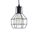 GLOBOSTAR® CAGE 01017 Vintage Κρεμαστό Φωτιστικό Οροφής με Ντουί 1 x E27 AC 220-240V IP20 - Μαύρο - Μ15 x Π15 x Υ20cm - Image 5