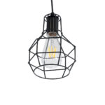 GLOBOSTAR® CAGE 01017 Vintage Κρεμαστό Φωτιστικό Οροφής με Ντουί 1 x E27 AC 220-240V IP20 - Μαύρο - Μ15 x Π15 x Υ20cm - Image 6