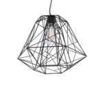 GLOBOSTAR® GRID 01022 Vintage Κρεμαστό Φωτιστικό Οροφής με Ντουί 1 x E27 AC 220-240V IP20 - Μαύρο - Μ40 x Π40 x Υ33cm - Image 6