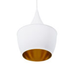 GLOBOSTAR® SHANGHAI 01026-A Μοντέρνο Κρεμαστό Φωτιστικό Οροφής με Ντουί 1 x E27 AC 220-240V IP20 - Λευκό & Χρυσό - Μ24 x Π24 x Υ30cm - Image 6