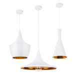 GLOBOSTAR® SHANGHAI 01026 Μοντέρνο Κρεμαστό Φωτιστικό Οροφής με Ντουί 3 x E27 AC 220-240V IP20 - Λευκό & Χρυσό - Μ79.5 x Π79.5 x Υ38cm - Σετ 3 Τεμαχίων - Image 6