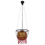 GLOBOSTAR® NBA 01027 Μοντέρνο Κρεμαστό Φωτιστικό Οροφής με Ντουί 1 x E27 AC 220-240V IP20 - Πορτοκαλί & Κόκκινο - Μ32 x Π32 x Υ58cm - Image 2