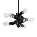 GLOBOSTAR® DELIR 01035 Μοντέρνο Φωτιστικό Οροφής με Ντουί 9 x E27 AC 220-240V IP20 - Μαύρο - Μ24 x Π24 x Υ23cm - Image 6