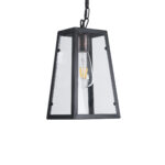 GLOBOSTAR® LIMA 01040 Vintage Κρεμαστό Φωτιστικό Οροφής με Ντουί 1 x E27 AC 220-240V IP20 - Μαύρο & Διάφανο - Μ17 x Π14 x Υ26cm - Image 5