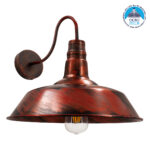 GLOBOSTAR® RAY 01052 Vintage Φωτιστικό Τοίχου - Απλίκα με Ντουί 1 x E27 AC 220-240V IP20 - Χάλκινο Εφέ Σκουριάς - Μ36 x Π42 x Υ32cm