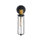 GLOBOSTAR® CATEL 01055 Vintage Φωτιστικό Τοίχου - Απλίκα με Ντουί 1 x E27 AC 220-240V IP20 - Μαύρο & Χρυσό - Μ11 x Π10.5 x Υ36cm - Image 4