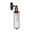 GLOBOSTAR® CATEL 01055 Vintage Φωτιστικό Τοίχου - Απλίκα με Ντουί 1 x E27 AC 220-240V IP20 - Μαύρο & Χρυσό - Μ11 x Π10.5 x Υ36cm - Image 5