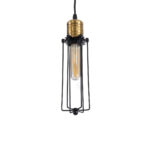 GLOBOSTAR® KLECE 01057 Vintage Κρεμαστό Φωτιστικό Οροφής με Ντουί 1 x E27 AC 220-240V IP20 - Μαύρο & Χρυσό - Μ8 x Π8 x Υ28cm - Image 2