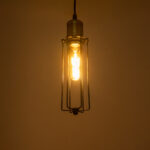 GLOBOSTAR® KLECE 01057 Vintage Κρεμαστό Φωτιστικό Οροφής με Ντουί 1 x E27 AC 220-240V IP20 - Μαύρο & Χρυσό - Μ8 x Π8 x Υ28cm - Image 3