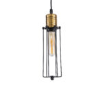 GLOBOSTAR® KLECE 01057 Vintage Κρεμαστό Φωτιστικό Οροφής με Ντουί 1 x E27 AC 220-240V IP20 - Μαύρο & Χρυσό - Μ8 x Π8 x Υ28cm - Image 5