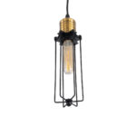 GLOBOSTAR® KLECE 01057 Vintage Κρεμαστό Φωτιστικό Οροφής με Ντουί 1 x E27 AC 220-240V IP20 - Μαύρο & Χρυσό - Μ8 x Π8 x Υ28cm - Image 6