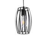 GLOBOSTAR® ZEBRA 01062 Μοντέρνο Κρεμαστό Φωτιστικό Οροφής με Ντουί 1 x E27 AC 220-240V IP20 - Μαύρο - Μ15 x Π15 x Υ24cm - Image 2