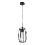 GLOBOSTAR® ZEBRA 01062 Μοντέρνο Κρεμαστό Φωτιστικό Οροφής με Ντουί 1 x E27 AC 220-240V IP20 - Μαύρο - Μ15 x Π15 x Υ24cm - Image 4