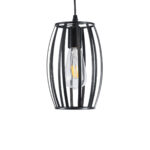 GLOBOSTAR® ZEBRA 01062 Μοντέρνο Κρεμαστό Φωτιστικό Οροφής με Ντουί 1 x E27 AC 220-240V IP20 - Μαύρο - Μ15 x Π15 x Υ24cm - Image 5