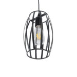 GLOBOSTAR® ZEBRA 01062 Μοντέρνο Κρεμαστό Φωτιστικό Οροφής με Ντουί 1 x E27 AC 220-240V IP20 - Μαύρο - Μ15 x Π15 x Υ24cm - Image 6