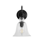 GLOBOSTAR® LILLY 01064 Vintage Φωτιστικό Τοίχου - Απλίκα με Ντουί 1 x E27 AC 220-240V IP20 - Μαύρο & Διάφανο - Μ38 x Π20 x Υ37cm - Image 4