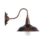 GLOBOSTAR® RAY 01067 Vintage Φωτιστικό Τοίχου - Απλίκα με Ντουί 1 x E27 AC 220-240V IP20 - Χάλκινο Εφέ Σκουριάς - Μ26 x Π37 x Υ32cm - Image 4
