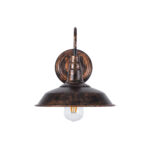 GLOBOSTAR® RAY 01067 Vintage Φωτιστικό Τοίχου - Απλίκα με Ντουί 1 x E27 AC 220-240V IP20 - Χάλκινο Εφέ Σκουριάς - Μ26 x Π37 x Υ32cm - Image 5