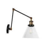 GLOBOSTAR® BINGLEY 01068 Vintage Φωτιστικό Τοίχου - Απλίκα με Ντουί 1 x E27 AC 220-240V IP20 - Διάφανο & Χρυσό - Μ18 x Π40 x Υ43cm - Image 5