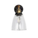 GLOBOSTAR® LYDIA 01071 Vintage Φωτιστικό Τοίχου - Απλίκα με Ντουί 1 x E27 AC 220-240V IP20 - Μαύρο & Χρυσό - Μ14 x Π26 x Υ30cm - Image 4