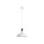 GLOBOSTAR® ANER 01072 Vintage Κρεμαστό Φωτιστικό Οροφής με Ντουί 1 x E27 AC 220-240V IP20 - Λευκό & Χρυσό - Μ27.5 x Π27.5 x Υ19cm - Image 4