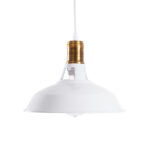 GLOBOSTAR® ANER 01072 Vintage Κρεμαστό Φωτιστικό Οροφής με Ντουί 1 x E27 AC 220-240V IP20 - Λευκό & Χρυσό - Μ27.5 x Π27.5 x Υ19cm - Image 5