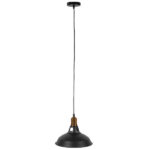 GLOBOSTAR® ANER 01073 Vintage Κρεμαστό Φωτιστικό Οροφής με Ντουί 1 x E27 AC 220-240V IP20 - Μαύρο & Χρυσό - Μ27.5 x Π27.5 x Υ19cm - Image 2