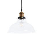 GLOBOSTAR® WICKHAM 01075 Vintage Κρεμαστό Φωτιστικό Οροφής με Ντουί 1 x E27 AC 220-240V IP20 - Διάφανο & Χρυσό - Μ24.5 x Π24.5 x Υ15cm - Image 2