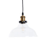 GLOBOSTAR® WICKHAM 01075 Vintage Κρεμαστό Φωτιστικό Οροφής με Ντουί 1 x E27 AC 220-240V IP20 - Διάφανο & Χρυσό - Μ24.5 x Π24.5 x Υ15cm - Image 5