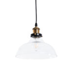 GLOBOSTAR® WICKHAM 01075 Vintage Κρεμαστό Φωτιστικό Οροφής με Ντουί 1 x E27 AC 220-240V IP20 - Διάφανο & Χρυσό - Μ24.5 x Π24.5 x Υ15cm - Image 6