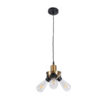 GLOBOSTAR® COPPER 01076 Vintage Κρεμαστό Φωτιστικό Οροφής με Ντουί 3 x E27 AC 220-240V IP20 - Χρυσό & Μαύρο - Μ14 x Π14 x Υ13cm - Image 4