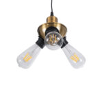 GLOBOSTAR® COPPER 01076 Vintage Κρεμαστό Φωτιστικό Οροφής με Ντουί 3 x E27 AC 220-240V IP20 - Χρυσό & Μαύρο - Μ14 x Π14 x Υ13cm - Image 6
