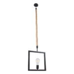 GLOBOSTAR® FRAISE 01077 Vintage Κρεμαστό Φωτιστικό Οροφής με Ντουί 1 x E27 AC 220-240V IP20 - Μαύρο & Μπεζ - Μ32 x Π4 x Υ32cm - Image 4
