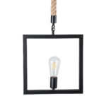GLOBOSTAR® FRAISE 01077 Vintage Κρεμαστό Φωτιστικό Οροφής με Ντουί 1 x E27 AC 220-240V IP20 - Μαύρο & Μπεζ - Μ32 x Π4 x Υ32cm - Image 5