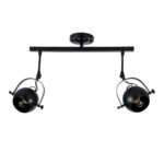 GLOBOSTAR® CANNES 01081 Μοντέρνο Φωτιστικό Οροφής με Ντουί 2 x E27 AC 220-240V IP20 - Μαύρο - Μ61 x Π12 x Υ48cm - Image 2