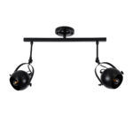 GLOBOSTAR® CANNES 01081 Μοντέρνο Φωτιστικό Οροφής με Ντουί 2 x E27 AC 220-240V IP20 - Μαύρο - Μ61 x Π12 x Υ48cm - Image 4