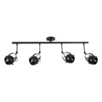GLOBOSTAR® CANNES 01082 Μοντέρνο Φωτιστικό Οροφής με Ντουί 4 x E27 AC 220-240V IP20 - Μαύρο - Μ108 x Π12 x Υ48cm - Image 2