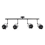 GLOBOSTAR® CANNES 01082 Μοντέρνο Φωτιστικό Οροφής με Ντουί 4 x E27 AC 220-240V IP20 - Μαύρο - Μ108 x Π12 x Υ48cm - Image 4