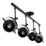 GLOBOSTAR® CANNES 01082 Μοντέρνο Φωτιστικό Οροφής με Ντουί 4 x E27 AC 220-240V IP20 - Μαύρο - Μ108 x Π12 x Υ48cm - Image 5