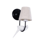 GLOBOSTAR® DOVE 01084 Vintage Φωτιστικό Τοίχου - Απλίκα με Ντουί 1 x E14 AC 220-240V IP20 - Μαύρο & Μπεζ - Μ30 x Π15 x Υ36cm - Image 2